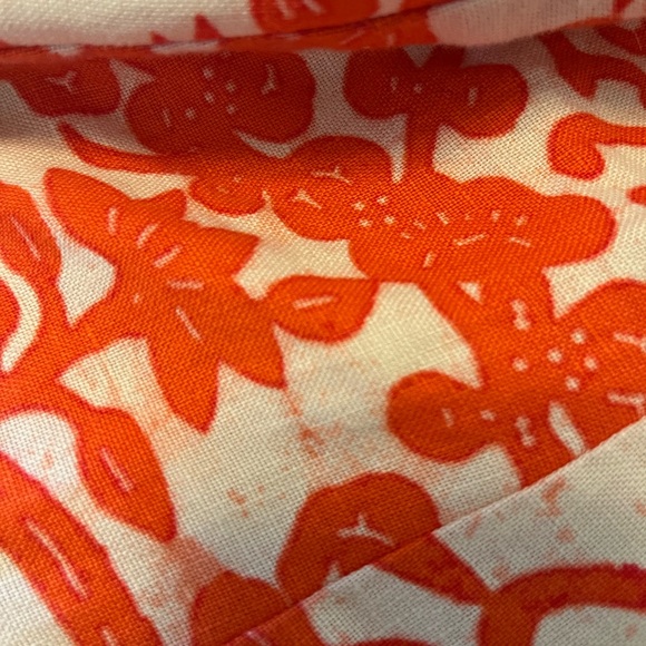 Vintage Y2K LOFT Women's Vibrant Orange and Cream Floral Blazer dead stock - Picture 14 of 14